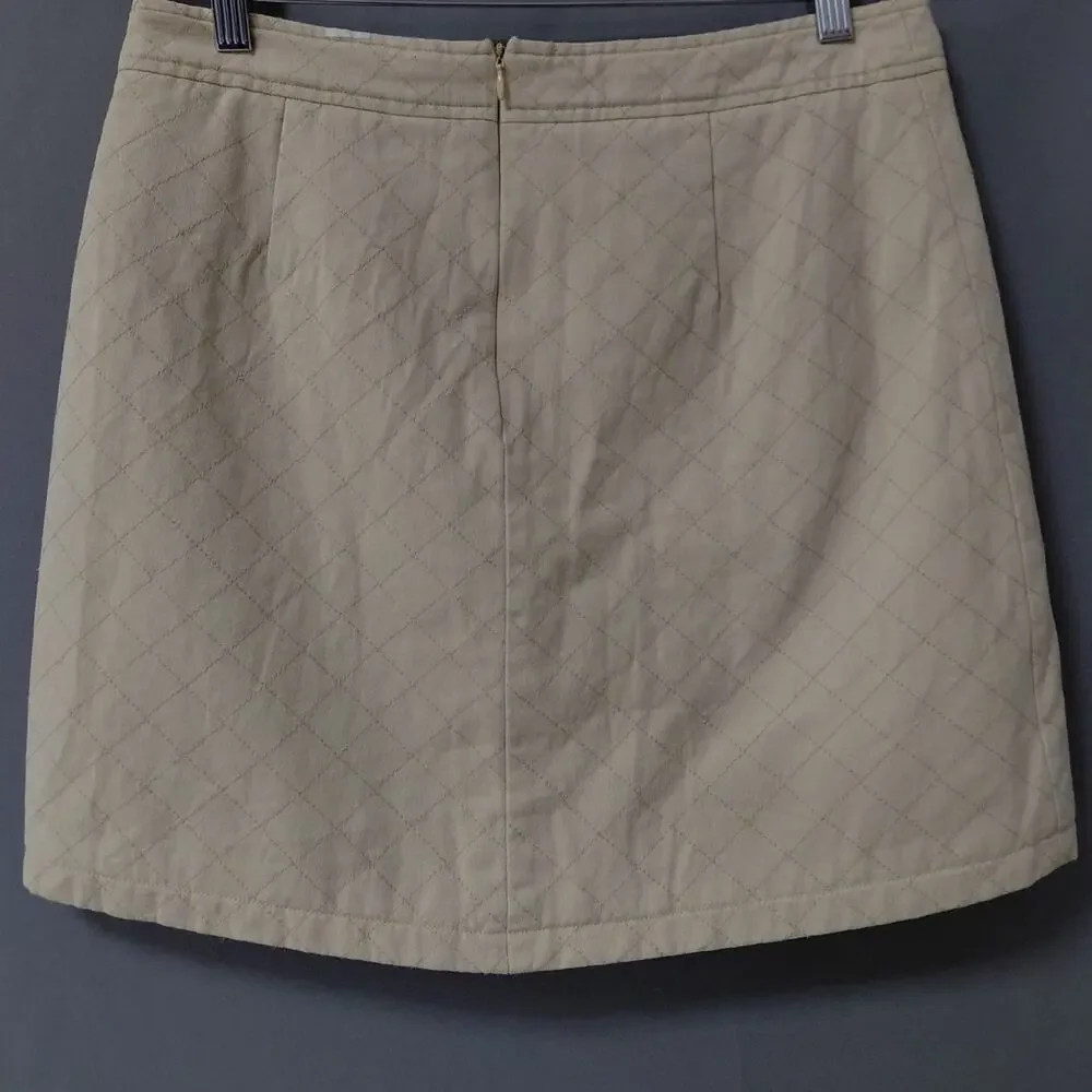 Fate 100% Cotton Button Front Mini Skirt Solid Lined Women See Measurements